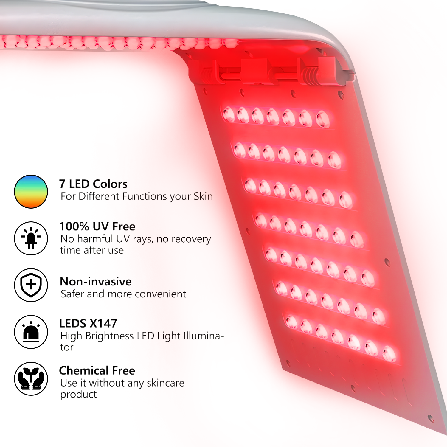 Red Light Therapy Skincare Device with 7 Wavelengths