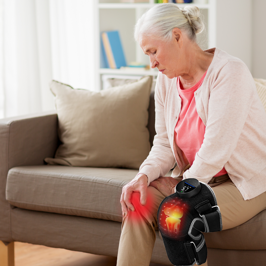 Red & Infrared Light Therapy Knee Pad with Vibration Massage