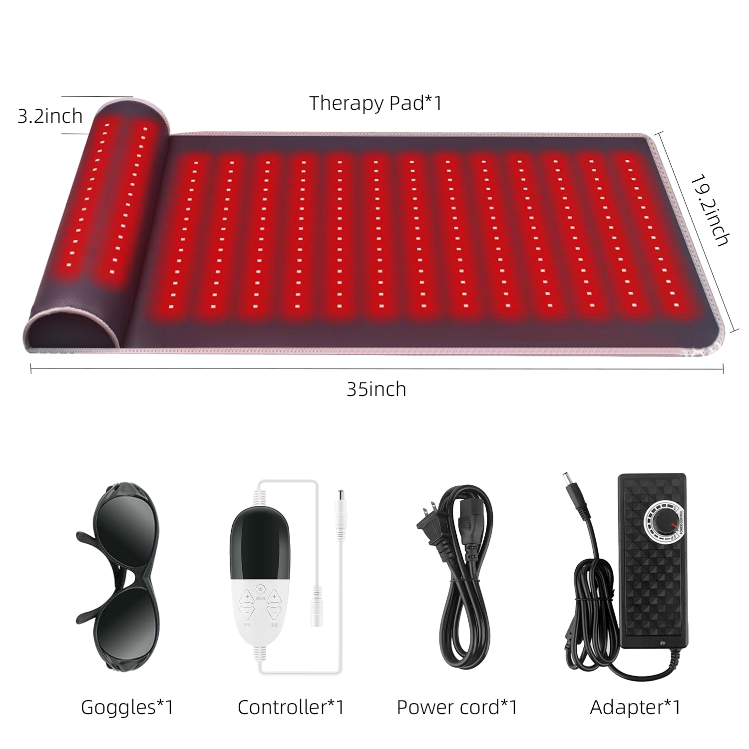 Red and Infrared Light Therapy Mat with Neck Support
