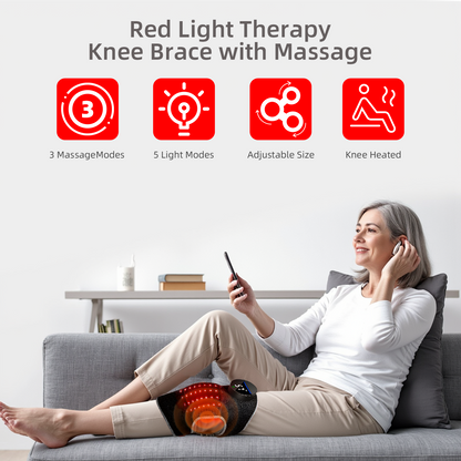 Red &amp; Infrared Light Therapy Knee Pad with Vibration Massage