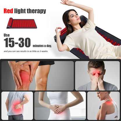 Red and Infrared Light Therapy Mat with Neck Support